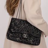 Chanel 2009 Paris-Shanghai Tweed Pudong Swarovski Crystal Single Flap