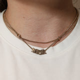 Dior Crystal Logo Dual Chain Necklace