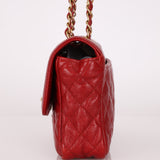 Chanel 2015 Red Caviar Paris Square Single Flap