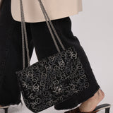 Chanel 2009 Paris-Shanghai Tweed Pudong Swarovski Crystal Single Flap