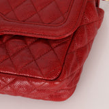 Chanel 2015 Red Caviar Paris Square Single Flap