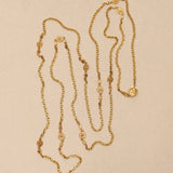 Chanel 1983 CC Camellia Long Necklace 24K GP
