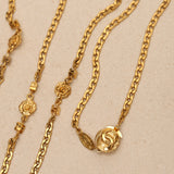 Chanel 1983 CC Camellia Long Necklace 24K GP