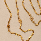 Chanel 1983 CC Camellia Long Necklace 24K GP