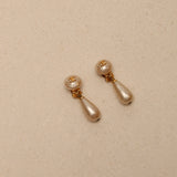 Chanel 1993 Double Pearl Logo Clip-On Earrings 24K GP