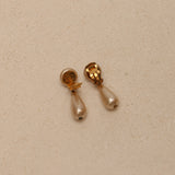 Chanel 1993 Double Pearl Logo Clip-On Earrings 24K GP
