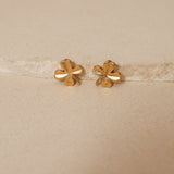 Chanel 2003 Clover Clip-On Earrings 24K GP