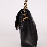 Chanel 1991 Lambskin XL Logo Coco Mark Chain Shoulder Bag 24K GP