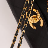 Chanel 1991 Lambskin XL Logo Coco Mark Chain Shoulder Bag 24K GP