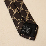 Gucci Chocolate Monogram Silk Tie