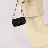 Chanel 2008 Satin Mini Chocolate Bar Flap Bag