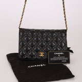 Chanel 2019 Paris-New York Lambskin Studded Wallet on Chain
