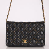 Chanel 2019 Paris-New York Lambskin Studded Wallet on Chain
