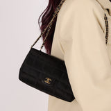 Chanel 2008 Satin Mini Chocolate Bar Flap Bag