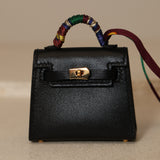 Hermès 2022 Noir Tadelakt Micro Kelly Twilly GHW