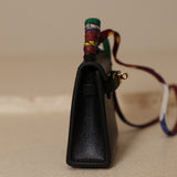 Hermès 2022 Noir Tadelakt Micro Kelly Twilly GHW