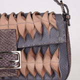 Rare Fendi 2000 Leather, Suede, & Snakeskin Pleated Selleria Baguette