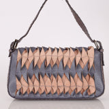 Rare Fendi 2000 Leather, Suede, & Snakeskin Pleated Selleria Baguette
