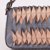 Rare Fendi 2000 Leather, Suede, & Snakeskin Pleated Selleria Baguette