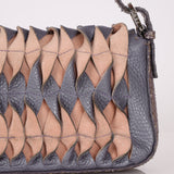 Rare Fendi 2000 Leather, Suede, & Snakeskin Pleated Selleria Baguette
