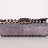 Rare Fendi 2000 Leather, Suede, & Snakeskin Pleated Selleria Baguette