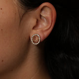 Dior Oblique Crystal Oval Clip-On Earrings
