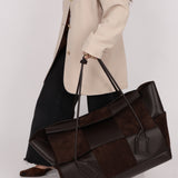 Bottega Veneta Maxi Suede & Leather Intrecciato XL Arco Tote