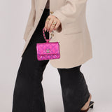 Chanel 24C Iridescent Patent Quilted Carabiner Card Holder