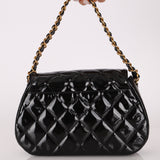 Chanel 1997 Mini Patent Quilted Chain Handle Bag 24K GP