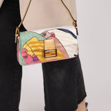 Limited Edition Fendi 1997 Pop-Art Beaded Sequin Snakeskin Baguette
