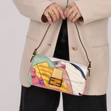 Limited Edition Fendi 1997 Pop-Art Beaded Sequin Snakeskin Baguette