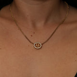Dior Oblique Crystal Oval Pendant Necklace