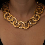 Rare Chanel 1987 Coco Mark CC Necklace 24K GP