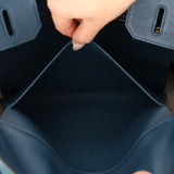 Limited Edition Hermès 2012 Veau Doblis Swift Grizzly Bleu Tempete Birkin 30 Retourne GHW