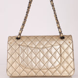 Ultra-Rare Chanel 2015 Metallic Gold Beaded Paris-Dubai Double Flap