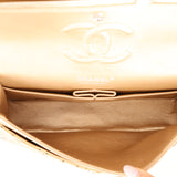 Ultra-Rare Chanel 2015 Metallic Gold Beaded Paris-Dubai Double Flap