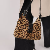 Fendi Ponyhair Jaguar Print Shoulder Bag