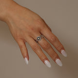 Gucci Sterling Silver Mother of Pearl GG Marmont Ring