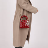 Dior 2017 Red Patent Chain Mini Lady Dior