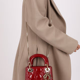Dior 2017 Red Patent Chain Mini Lady Dior