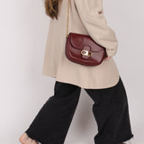 Celine Triomphe Bordeaux Leather Maillon Bag