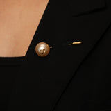 Chanel 1986 Pearl Pin Brooch 24K GP