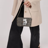 Ultra-Rare Fendi Zucchino Beaded Mini Baguette on Lizard Strap