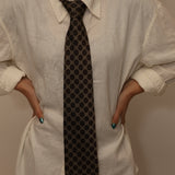 Gucci Chocolate Monogram Silk Tie