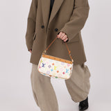 Limited Edition Louis Vuitton x Takashi Murakami Blanc Multicolor Pochette