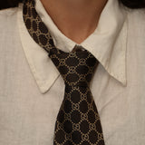 Gucci Chocolate Monogram Silk Tie