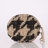 Chanel 2019 Tweed Houndstooth Round Crossbody w/ Pouch