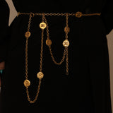 Chanel 70s-80s Hammered Coins Long Necklace 24K GP