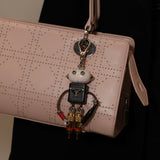 Prada Saffiano Edward Robot Key Ring