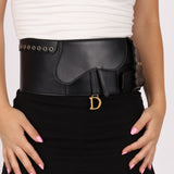 Dior 2018 Saddle Grommet Wide Belt 75
